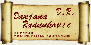 Damjana Radunković vizit kartica